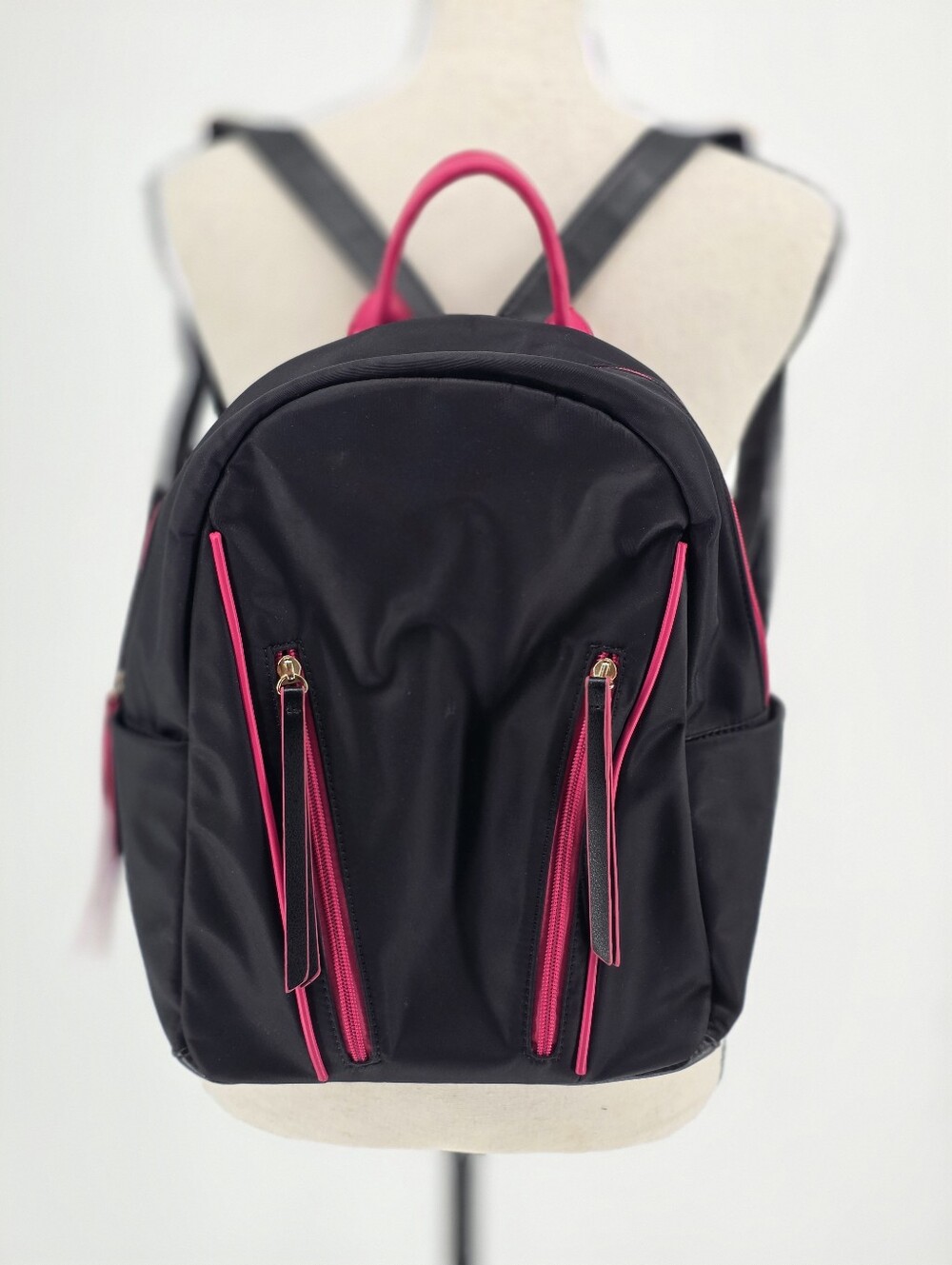 Like Dreams LD Black Nylon Mini Backpack Pink Accents New Without Tags